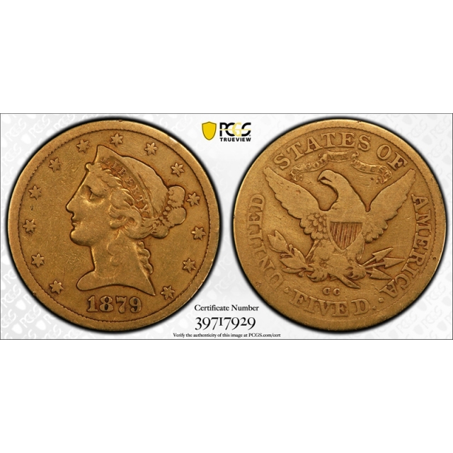 1879 CC $5 Liberty Head Half Eagle $5 Gold PCGS G Good Details Carson City Mint Rare