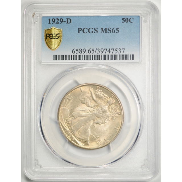 1929 D 50C Walking Liberty Half Dollar PCGS MS 65 Uncirculated Exceptional Coin