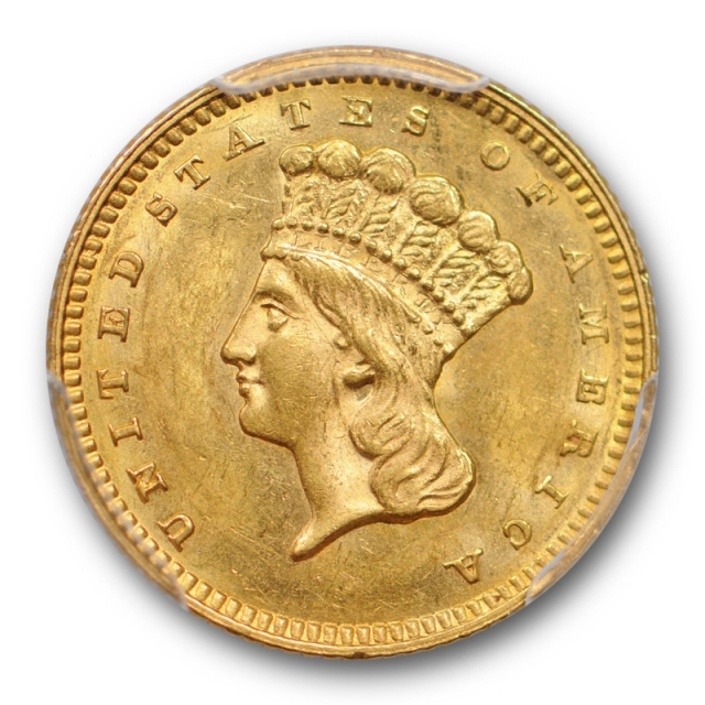 1862 G$1 Princess Head Gold Dollar PCGS MS 62 Uncirculated Civil War Era