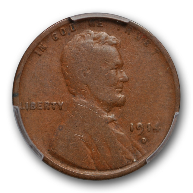 1914 D 1C Lincoln Wheat Cent PCGS G 6 Good to Very Good Denver Mint Key Date Cert#1718