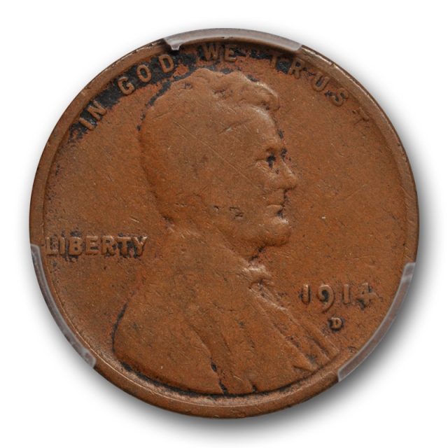 1914 D 1C Lincoln Wheat Cent PCGS G 4 Good Denver Mint Key Date Cert#1719