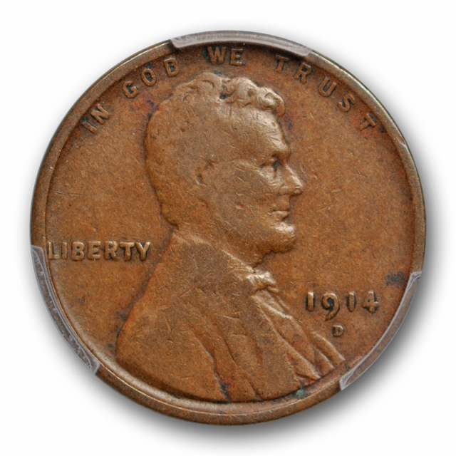 1914 D 1C Lincoln Wheat Cent PCGS VG 8 Very Good Key Denver Mint Cert#1720