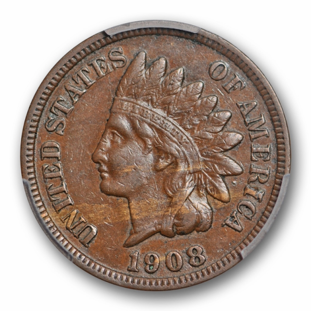 1908 S 1C Indian Head Cent PCGS AU 50 About Uncirculated Key Date Cert#1758