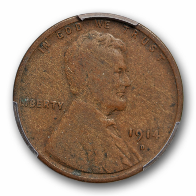 1914 D 1C Lincoln Wheat Cent PCGS G 4 Good Denver Mint Key Date Cert#1759