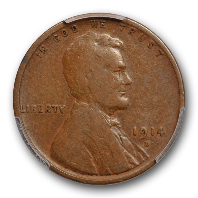 1914 D 1C Lincoln Wheat Cent PCGS VG 8 Very Good Denver Mint Key Date Cert#0530