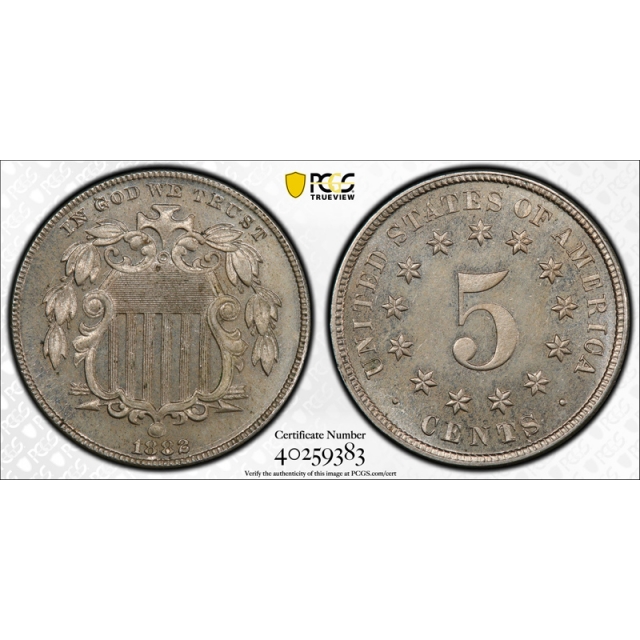 1882 5C Proof Shield Nickel PCGS PR 64 PF Low Mintage Proof US Type Toned
