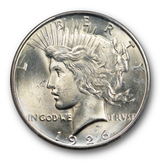 1926 D $1 Peace Dollar PCGS MS 64 Uncirculated Exceptional Strike Denver Mint Lightly Toned 