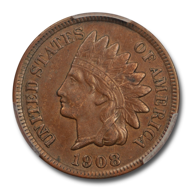 1908 S 1C Indian Head Cent PCGS AU 50 About Uncirculated Key Date Cert#3591
