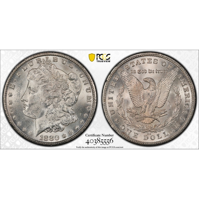 1880 CC $1 Morgan Dollar PCGS MS 61 Uncirculated Carson City Mint 