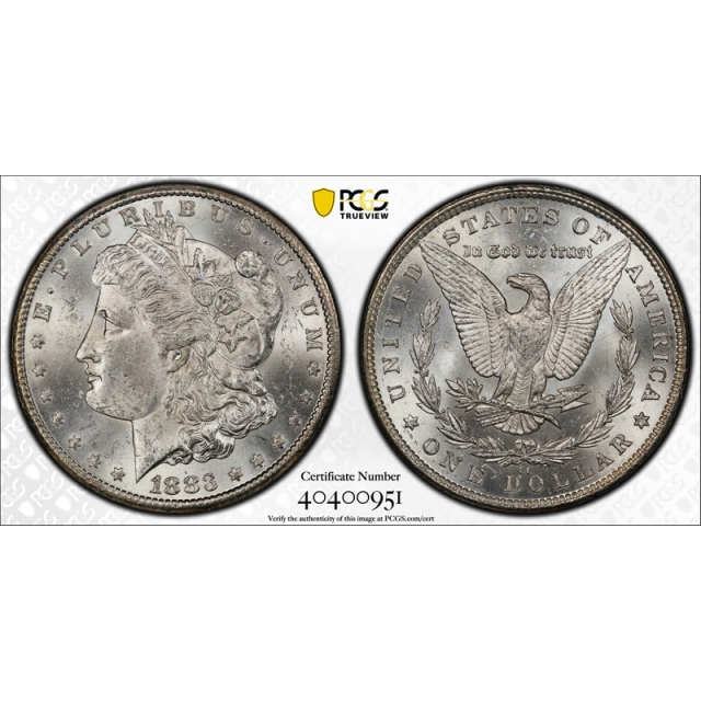 1883 CC $1 Morgan Dollar PCGS MS 63 Uncirculated Carson City Mint Cert#0951