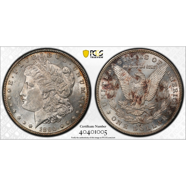 1890 CC $1 Morgan Dollar PCGS MS 60 Uncirculated Carson City Mint 