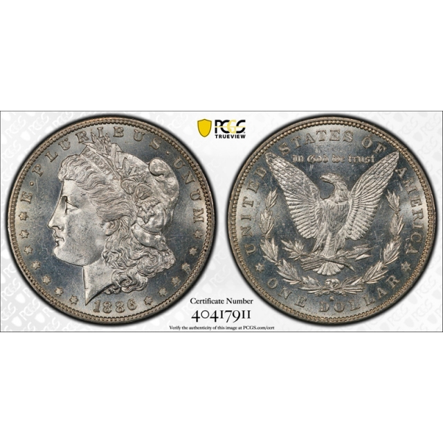 1886 S $1 Morgan Dollar PCGS MS 62 Uncirculated Lustrous Blast White Beauty !