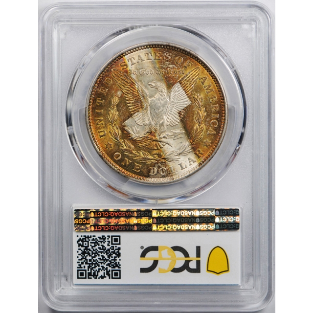 1921 $1 Morgan Dollar PCGS MS 62 Uncirculated 'The Cross' Toned Coin