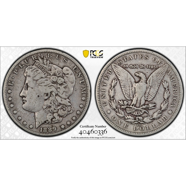 1889 CC $1 Morgan Dollar PCGS F 12 Carson City Mint Key Date Cert#0336