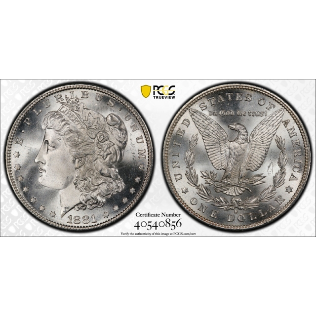 1881 S $1 Morgan Dollar PCGS MS 66+ Uncirculated Blast White Lustrous GEM! 