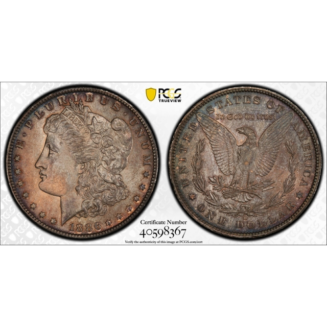 1886 O $1 Morgan Dollar PCGS MS 62 Uncirculated Original Toned Better Date Cert#8367