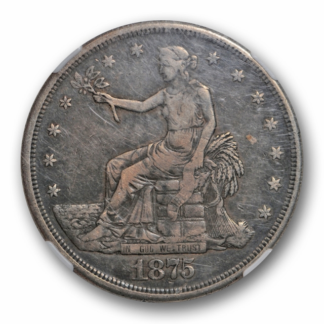 1875 CC Trade Dollar T$1 NGC VF 25 Very Fine Carson City Mint Toned