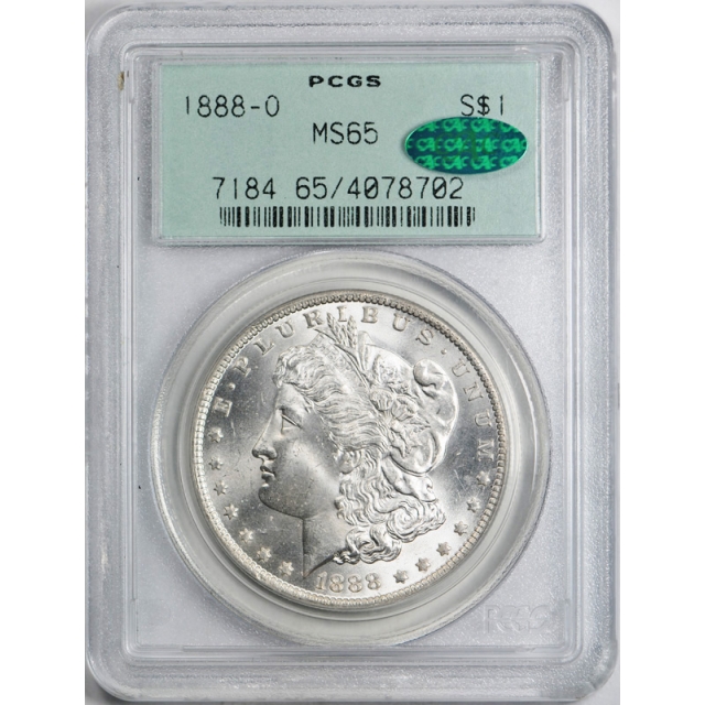 1888 O $1 Morgan Dollar PCGS MS 65 Uncirculated CAC Approved OGH Lustrous
