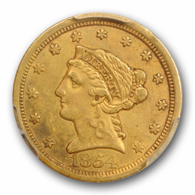 1854 O $2.50 Liberty Head Quarter Eagle Gold PCGS XF 40 Extra Fine Crusty Original 