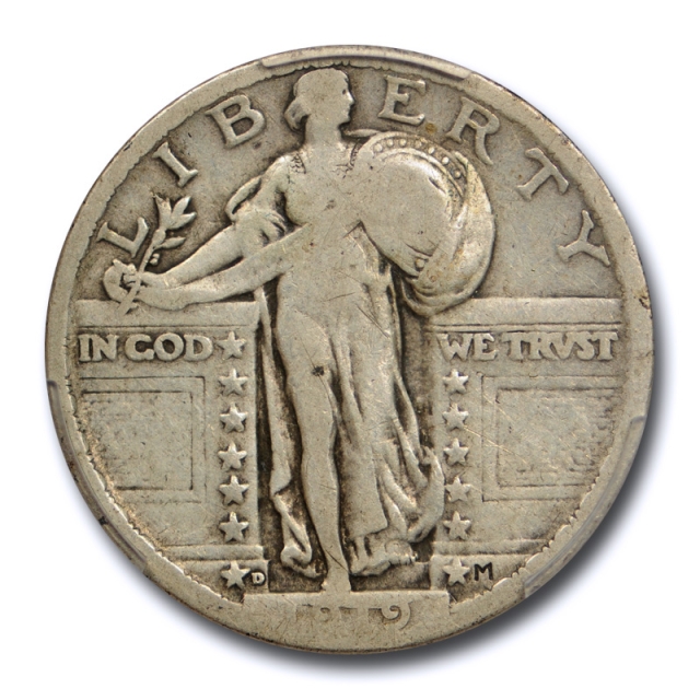1919 D 25C Standing Liberty Quarter PCGS VG 8 Very Good Key Date Tough Coin !