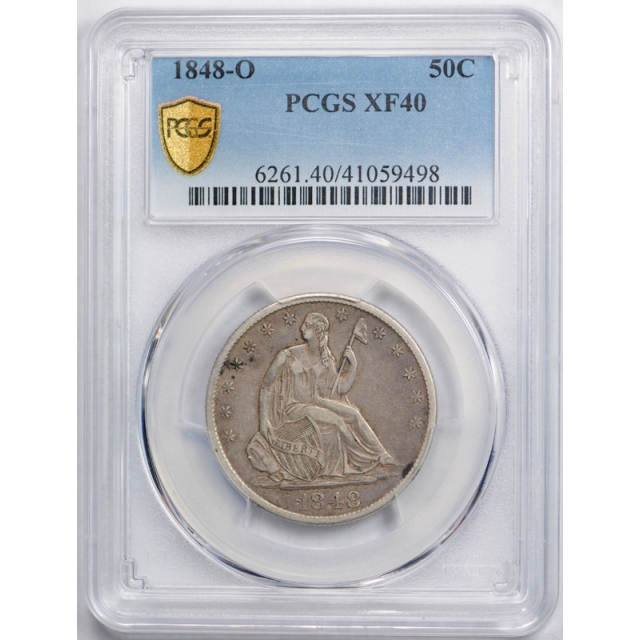 1848 O 50C Seated Liberty Half Dollar PCGS XF 40 Extra Fine New Orleans Mint