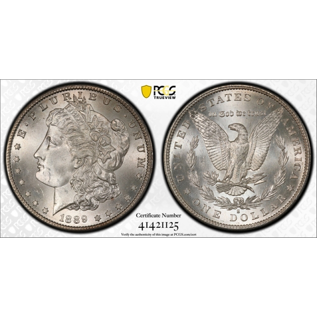 1889 S $1 Morgan Dollar PCGS MS 65 Uncirculated Better Date Beautiful ! 