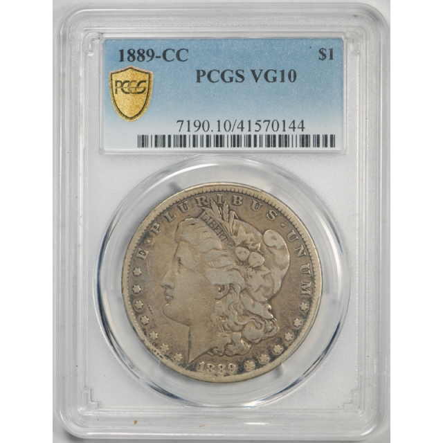 1889 CC $1 Morgan Dollar PCGS VG 10 Very Good to Fine Key Date Toned Looks Fine!