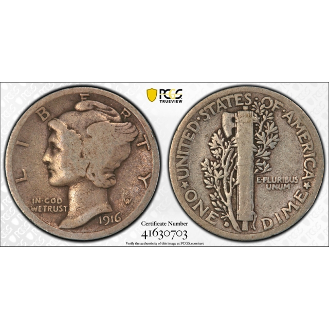1916 D 10C Mercury Dime PCGS VG 8 Very Good Denver Mint Key Date CAC Approved !