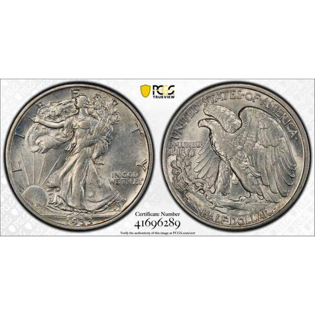 1933 S 50C Walking Liberty Half Dollar PCGS AU 55 About Uncirculated Better Date 