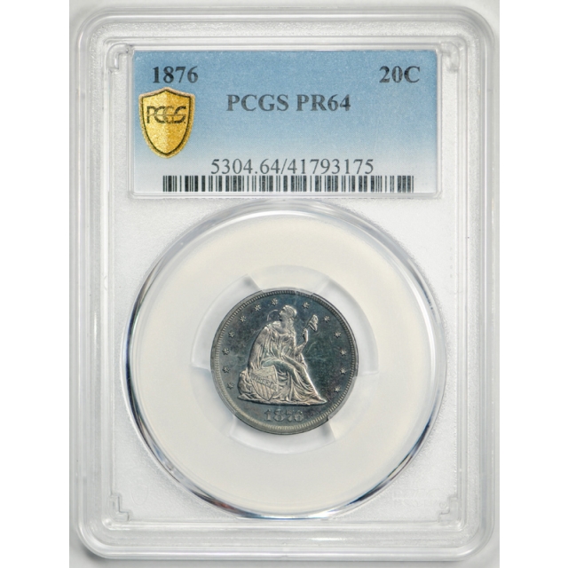 1876 20C Proof Twenty Cent Piece PCGS PR 64 Colorful Toned Beauty Low Mintage !