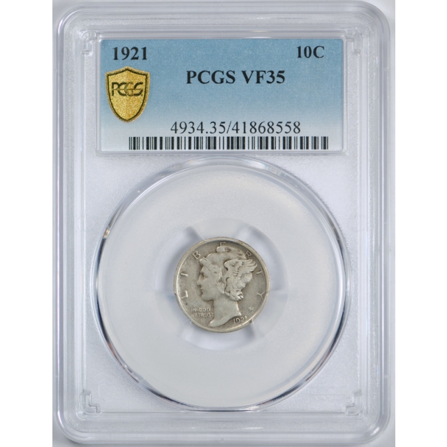 1921 10C Mercury Dime PCGS VF 35 Very Fine to Extra Fine Key Date Rotated Dies ! 