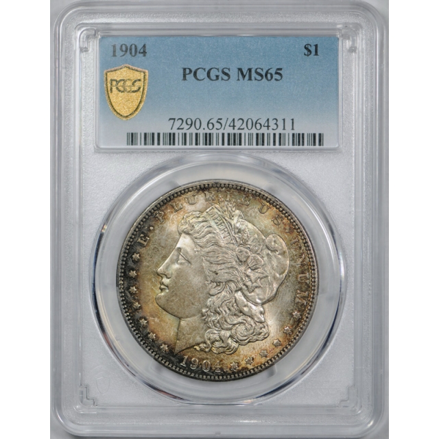 1904 $1 Morgan Dollar PCGS MS 65 Uncirculated Better Date Heavily Toned
