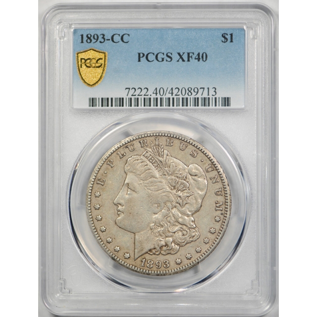 1893 CC $1 Morgan Dollar PCGS XF 40 Extra Fine Carson City Mint Tough Grade !