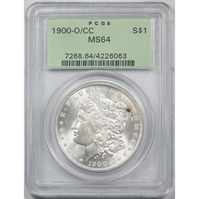 1900 O/CC $1 Morgan Dollar PCGS MS 64 Uncirculated O Over CC Over Mint-mark OGH