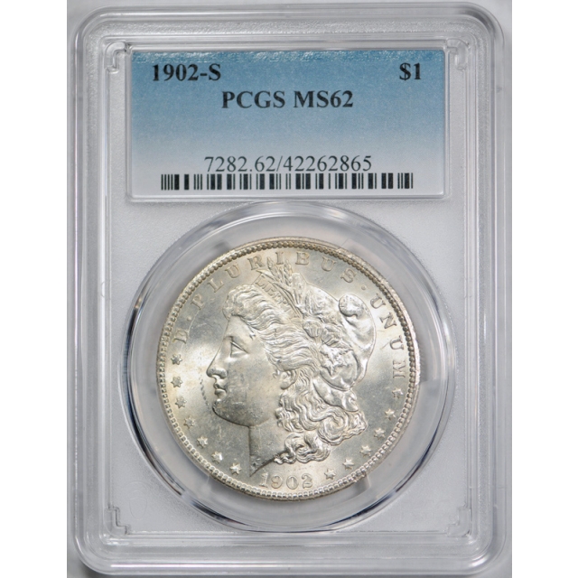 1902 S $1 Morgan Dollar PCGS MS 62 Uncirculated San Francisco Mint Better Date Tough !