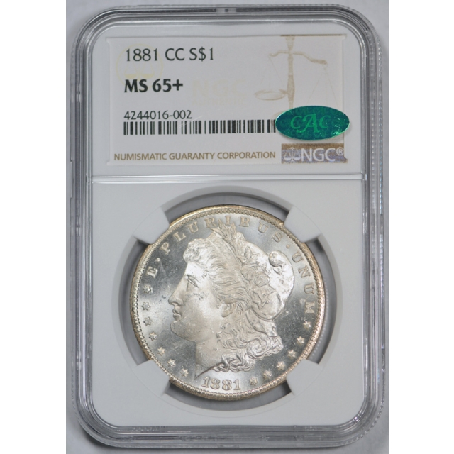 1881 CC $1 Morgan Dollar NGC MS 65+ CAC Approved Uncirculated Nice !