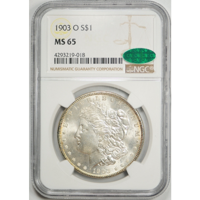 1903 O $1 Morgan Dollar NGC MS 65 Uncirculated CAC Approved New Orleans Mint