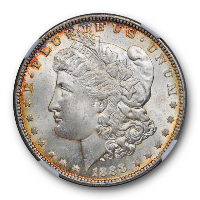 1888 Morgan Dollar S$1 NGC MS 63 Uncirculated Lightly Toned Attractive Coin