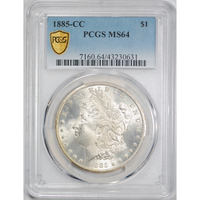1885 CC $1 Morgan Dollar PCGS MS 64 Uncirculated Carson City Mint Lowest Mintage CC !