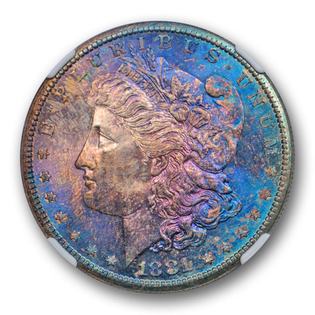 1881 S $1 Morgan Dollar NGC MS 64 Uncirculated Deeply Toned Purple Beauty 