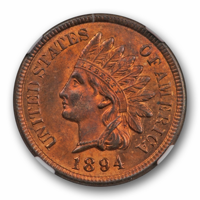 1894 1c Indian Head Cent NGC MS 63 RB Uncirculated Red Brown Better Date Original 
