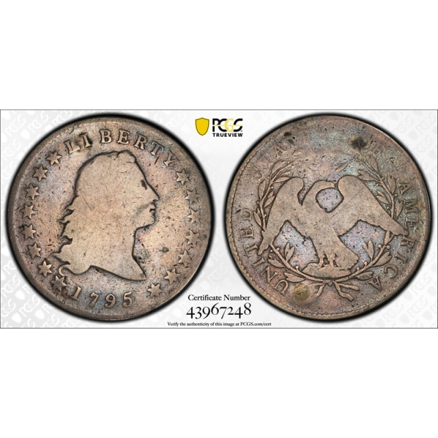 1795 $1 2 Leaves Flowing Hair Dollar PCGS G Good Details Plugged Early American