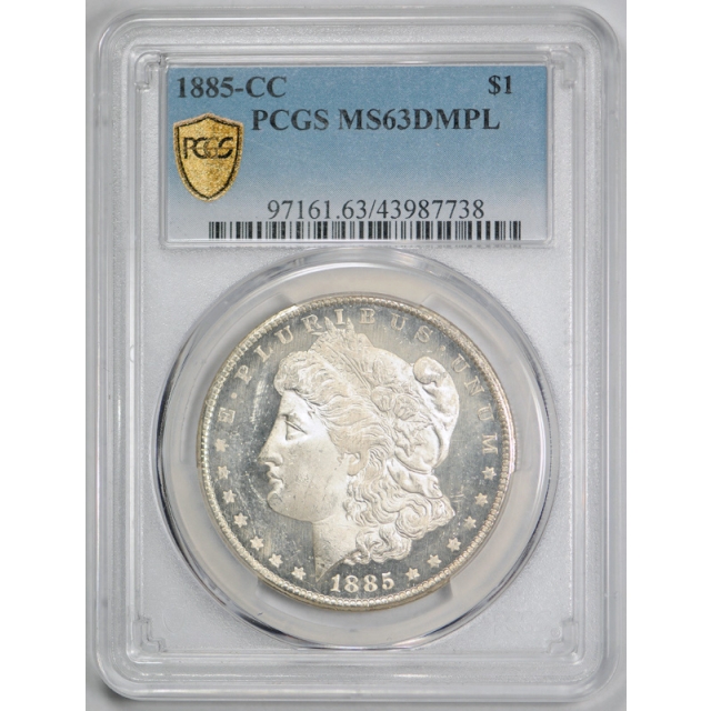 1885 CC $1 Morgan Dollar PCGS MS 63 DMPL Deep Mirror Proof Like Stunning Coin ! 