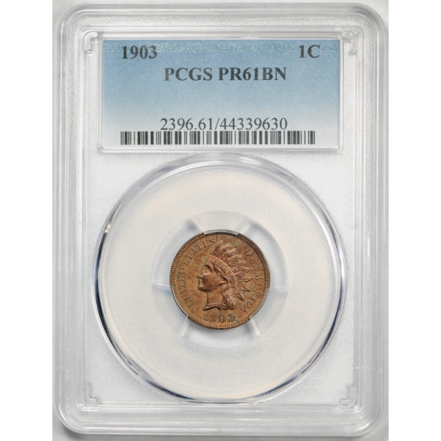 1903 1C Proof Indian Head Cent PCGS PR 61 BN Low Mintage Pop 1 ! Lowest Graded 