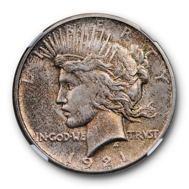 1921 Peace Dollar $1 NGC MS 62 Uncirculated Mint State Toned Cert#7007