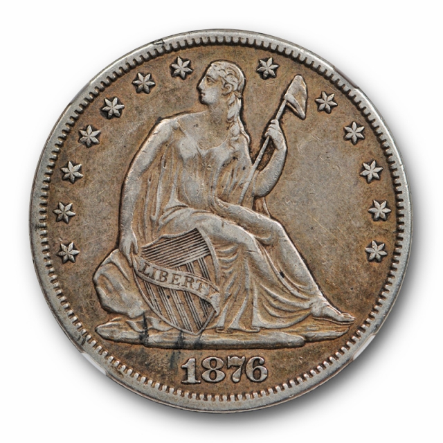 1876 CC 50c Seated Liberty Half Dollar NGC XF 40 Extra Fine Carson City Mint 