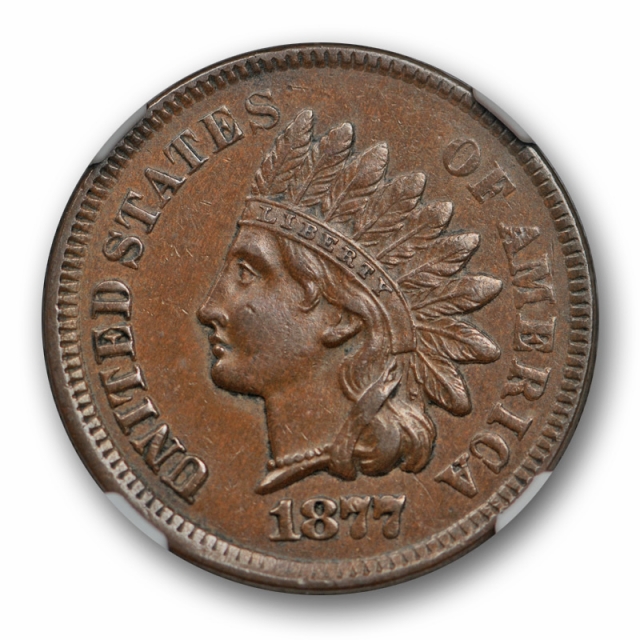 1877 1c Indian Head Cent NGC AU 58 About Uncirculated Key Date Original Cert#8002