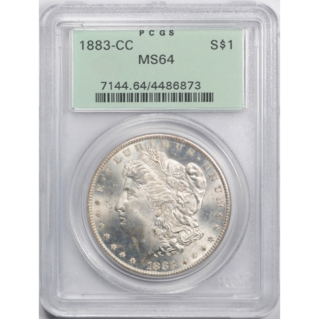 1883 CC $1 Morgan Dollar PCGS MS 64 Uncirculated Carson City Mint OGH Nice !