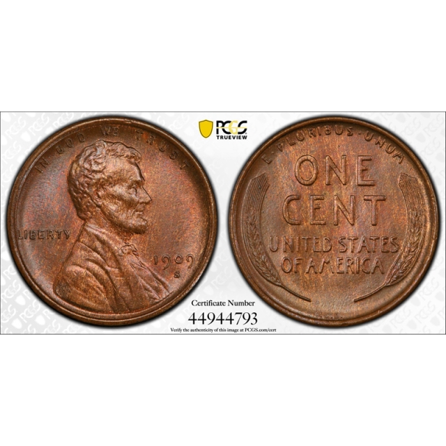 1909 S VDB 1C Lincoln Wheat Cent PCGS MS 65 BN Uncirculated CAC Approved Nice !