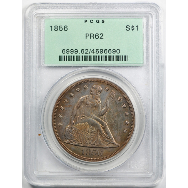 1856 $1 Seated Liberty Dollar PCGS PR 62 Proof OGH Undergraded?  Key Date Old Holder